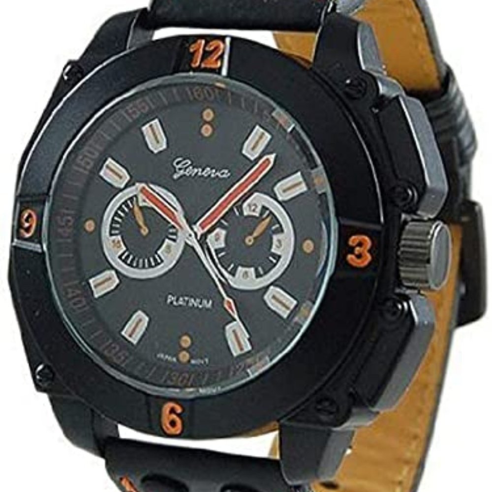 Geneva Platinum 3203 Men's Quartz Decorative Chronograph Strap Watch